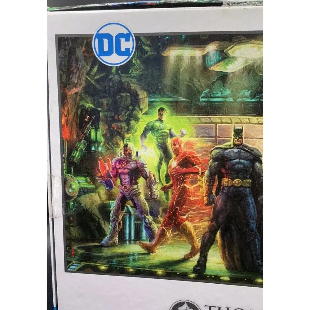 Thomas Kinkade 1000 Piece Puzzle DC Comics The Justice League New Bonus Poster